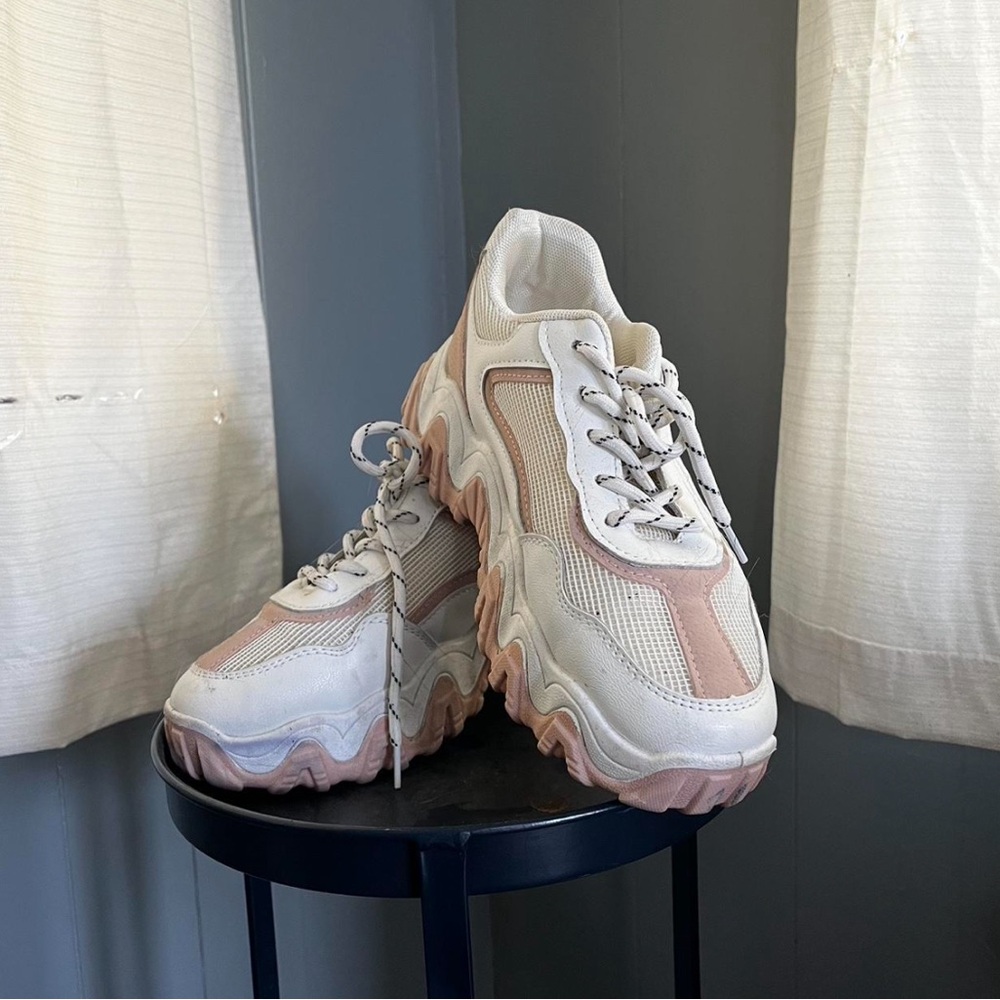 Women’s Chunky Platform White/Pink Sneakers